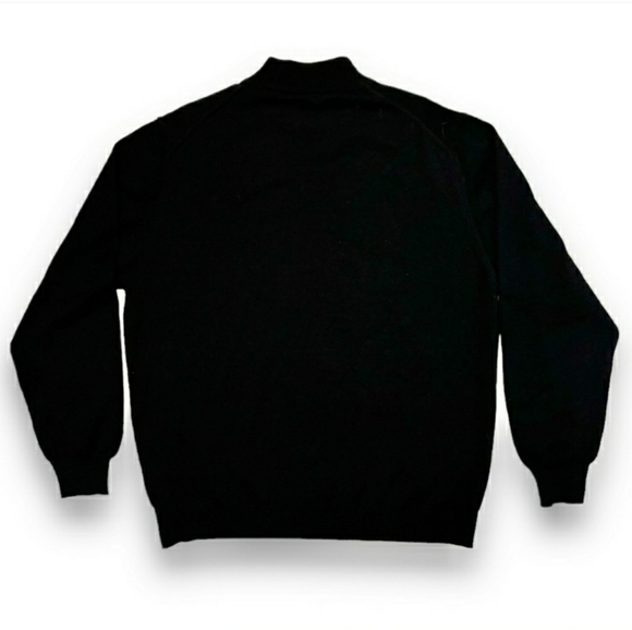 FIII Black 100% Wool Mock Turtleneck Sweater VINTAGE - Picture 2 of 6
